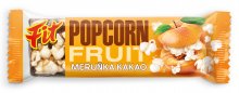 FIT POPCORN tyčinka s meruňkami a pomerančem máčená v kakaové polev